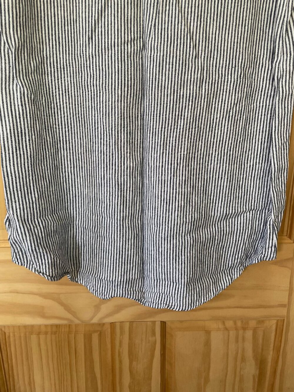Gap Linen-Blend Sleeveless Striped Shirt Dress - Women's Sz M - Blue and White - Picture 2 of 12